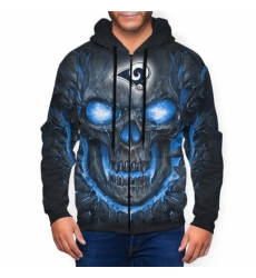 Skull Lava Rams Mens Zip Hooded Sweatshirt2