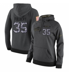 NFL Womens Nike Buffalo Bills 35 Mike Tolbert Stitched Black Anthracite Salute to Service Player Performance Hoodie