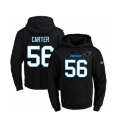 Football Mens Carolina Panthers 56 Jermaine Carter Black Name Number Pullover Hoodie