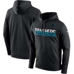 NFL Mens Carolina Panthers Nike Black Sideline Circuit Pullover Performance Hoodie