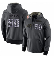 NFL Mens Nike Carolina Panthers 90 Julius Peppers Stitched Black Anthracite Salute to Service Player Performance Hoodie