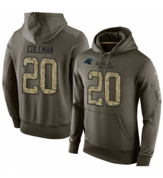 NFL Nike Carolina Panthers 20 Kurt Coleman Green Salute To Service Mens Pullover Hoodie