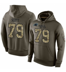 NFL Nike Carolina Panthers 79 Chris Scott Green Salute To Service Mens Pullover Hoodie