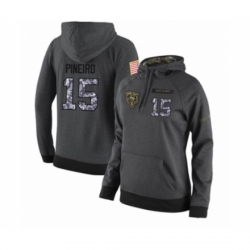 Football Womens Chicago Bears 15 Eddy Pineiro Stitched Black Anthracite Salute to Service Player Performance Hoodie