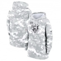 Women Chicago Bears 2024 Arctic Camo Salute To Service Club Fleece Pullover Hoodie