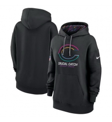 Women Chicago Bears Black 2024 Crucial Catch Club Pullover Hoodie