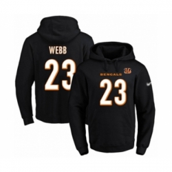 Football Mens Cincinnati Bengals 23 BW Webb Black Name Number Pullover Hoodie