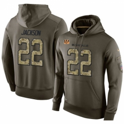 NFL Nike Cincinnati Bengals 22 William Jackson Green Salute To Service Mens Pullover Hoodie