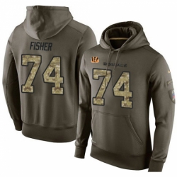 NFL Nike Cincinnati Bengals 74 Jake Fisher Green Salute To Service Mens Pullover Hoodie