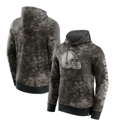 Men Cleveland Browns Black Gray Blackout Tonal Pullover Hoodie