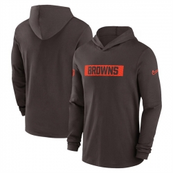 Men Cleveland Browns Brown Sideline Performance Hoodie