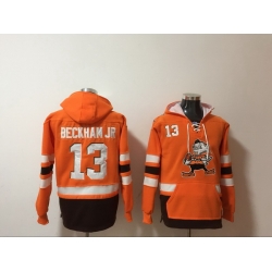 Men Nike Cleveland Browns Odell Beckham Jr 13 NFL Winter Thick Hoodie II