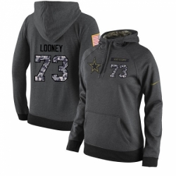 NFL Womens Nike Dallas Cowboys 73 Joe Looney Stitched Black Anthracite Salute to Service Player Performance Hoodie