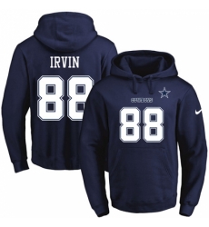 NFL Mens Nike Dallas Cowboys 88 Michael Irvin Navy Blue Name Number Pullover Hoodie