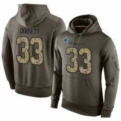 NFL Nike Dallas Cowboys 33 Tony Dorsett Green Salute To Service Mens Pullover Hoodie