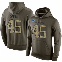 NFL Nike Dallas Cowboys 45 Rod Smith Green Salute To Service Mens Pullover Hoodie