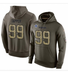 NFL Nike Dallas Cowboys 99 Charles Tapper Green Salute To Service Mens Pullover Hoodie