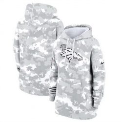 Women Denver Broncos 2024 Arctic Camo Salute To Service Club Fleece Pullover Hoodie