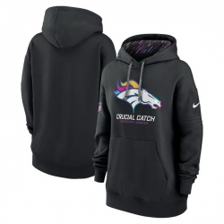 Women Denver Broncos Black 2024 Crucial Catch Club Pullover Hoodie