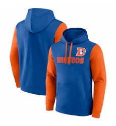 Men Fanatics Royal Denver Broncos Fleece Pullover Hoodie