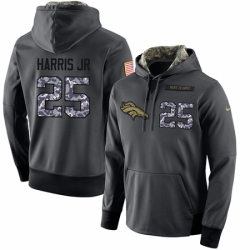 NFL Mens Nike Denver Broncos 25 Chris Harris Jr Stitched Black Anthracite Salute to Service Player Performance Hoodie