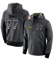 NFL Mens Nike Denver Broncos 77 Billy Turner Stitched Black Anthracite Salute to Service Player Performance Hoodie