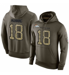 NFL Nike Denver Broncos 18 Peyton Manning Green Salute To Service Mens Pullover Hoodie