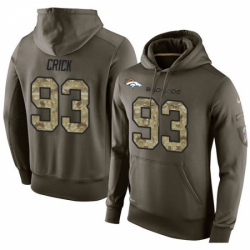 NFL Nike Denver Broncos 93 Jared Crick Green Salute To Service Mens Pullover Hoodie