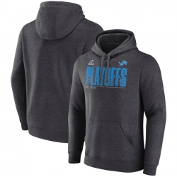 Men Detroit Lions Heather Charcoal 2024 Playoffs Fleece Pullover Hoodie