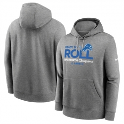 Men Detroit Lions Heather Gray 2024 NFC North Champions Locker Room Trophy Collection Pullover Hoodie