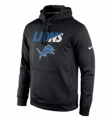 NFL Mens Detroit Lions Nike Black Kick Off Staff Performance Pullover Hoodie