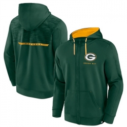 Men Green Bay Packers Green Defender Evo Full Zip Hoodie