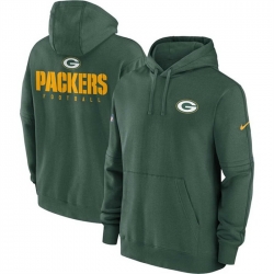 Men Green Bay Packers Green Sideline Club Fleece Pullover Hoodie