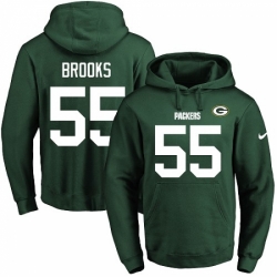 NFL Mens Nike Green Bay Packers 55 Ahmad Brooks Green Name Number Pullover Hoodie