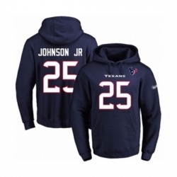 Football Mens Houston Texans 25 Duke Johnson Jr Navy Blue Name Number Pullover Hoodie