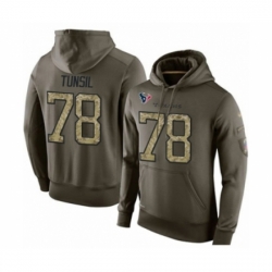 Football Mens Houston Texans 78 Laremy Tunsil Green Salute To Service Pullover Hoodie