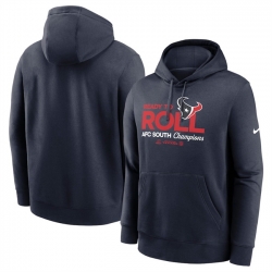 Men Houston Texans Navy 2024 AFC South Champions Locker Room Trophy Collection Pullover Hoodie