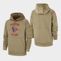 Mens Houston Texans Tan 2019 Salute to Service Sideline Therma Pullover Hoodie