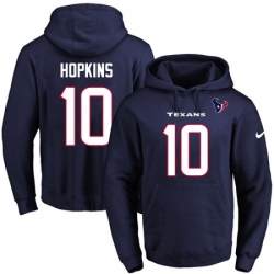 NFL Mens Nike Houston Texans 10 DeAndre Hopkins Navy Blue Name Number Pullover Hoodie