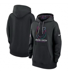 Women Indianapolis Colts Black 2024 Crucial Catch Club Pullover Hoodie