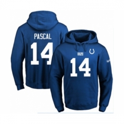 Football Mens Indianapolis Colts 14 Zach Pascal Royal Blue Name Number Pullover Hoodie