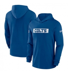 Men Indianapolis Colts Blue Sideline Performance Hoodie