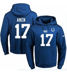 NFL Mens Nike Indianapolis Colts 17 Kamar Aiken Royal Blue Name Number Pullover Hoodie