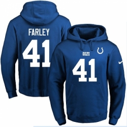 NFL Mens Nike Indianapolis Colts 41 Matthias Farley Royal Blue Name Number Pullover Hoodie