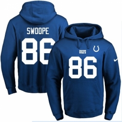 NFL Mens Nike Indianapolis Colts 86 Erik Swoope Royal Blue Name Number Pullover Hoodie