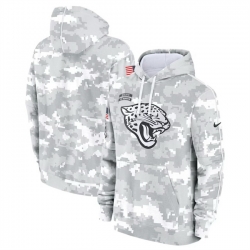 Men Jacksonville Jaguars 2024 Arctic Camo Salute To Service Club Fleece Pullover Stitched Hoodie