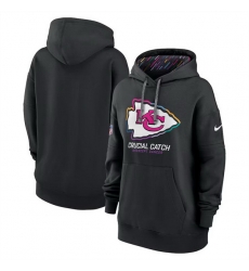 Women Kansas City Chiefs Black 2024 Crucial Catch Club Pullover Hoodie