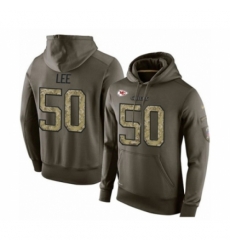 Football Mens Kansas City Chiefs 50 Darron Lee Green Salute To Service Pullover Hoodie