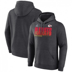 Men Charcoal Kansas City Chiefs 2024 Nfl Playoffs Pullover Hoodie