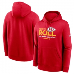 Men Kansas City Chiefs Red 2024 AFC West Champions Locker Room Trophy Collection Pullover Hoodie